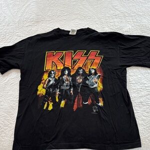 KISS Black Graphic Tee - Short Sleeve.  1996-97 Concert Tour with back logo.